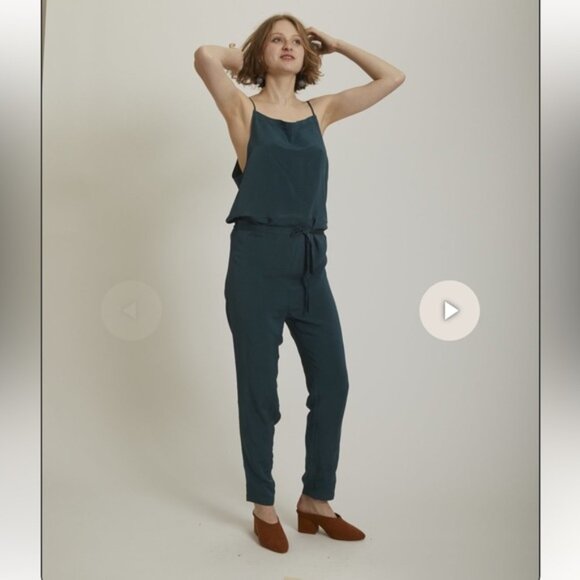 HUMANOID Blen Oversized Jumpsuit Straight Leg Drop Crotch Pocket Minimalist Wide - Picture 3 of 15